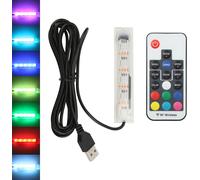 Micro Aquarium Light USB Powered Remote Control Colorful Fish Tank LED Lamp for Landscape(Black Wire )