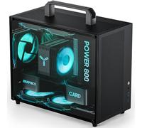 Micro ATX Case Mini PC Computer Matx Case - Optimisation du flux d'air - Gestion des câbles arrière - Prend en charge les GPU de taille normale - Refroidisseur liquide 240 mm - Poignée de transport