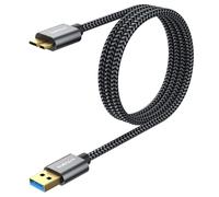 Micro B Câble, Câble USB 3.0 5Gbps Mâle A vers Micro B Câble pour Toshiba Western Digital My Passport Elements Canvio Disque Dur Externe WD Samsung Galaxy S5 (1M)