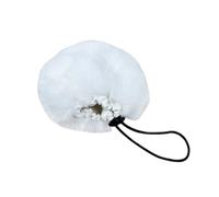 Micro Bonnette Fourrure Housse de Microphone en peluche blanche, 2 pièces, filtre anti-Pop à cordon serrage, pare-vent for condensateur, réduit le bruit