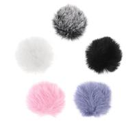 Micro Bonnette Fourrure Pare-brise en fourrure d'extérieur, 5 pièces, for Microphone à revers Lavalier/Mini microphones, pare-brise de Lavalier(Mix colors)