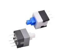 Micro bouton-poussoir de verrouillage Tactile PCB, 10 pièces, interrupteur de déverrouillage automatique, DIP 6 broches 7x7/8x8mm(8.0x8.0mm,WHITE CAP_LOCKING)