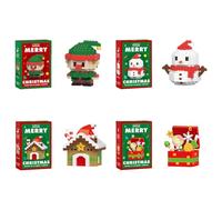 Micro Building Blocks Santa Claus Reindeer Puzzle Assembly Brique Modèle 3D Mini Building Block Figures for Gift Boys Girls