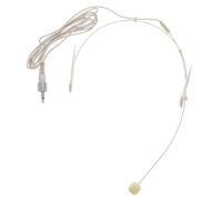 Micro-casque à Condensateur Beige, Micro Vocal Filaire | Structure Stable à Porter Tête, Tige Orientable et Pliable, Corps en Plastique