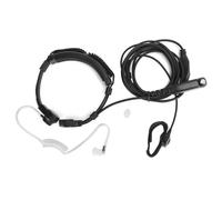 Micro-casque à tube acoustique transparent, compatible avec tous les microphones de gorge, réduction du bruit et bouton PTT au doigt, son clair.