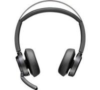 Micro-casque avec et sans fil Poly Voyager Focus 2 UC Bluetooth Noir + câble USB-A vers USB-C + base de chargement Noir G