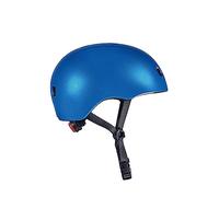 Micro | Casque Bleu Foncé Brillant | Enfants | Lumière LED Intégrée | Finition Brillante | 8 D'aération | 5+ Ans | Taille M