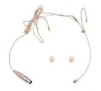 Micro casque double tour d'oreille beige avec connexion Mini XLR 4 broches TA4F compatible avec les systèmes sans fil Shure, cadre ergonomique réglable, capsule à condensateur cardioïde