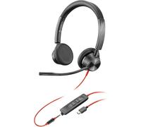 Micro-Casque Filaire Blackwire 3325 ¿ Perche De Microphone Flexible ¿ Son Stéréo Hi-Fi,Connexion À Un Pc/Mac/Téléphone Portable Via Usb-C,Usb-A Ou Prise Jack 3,5 Mm,Fonctionne Avec Teams,Zoom