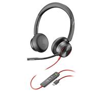 Micro-casque filaire haut de gamme Poly Blackwire 8225 - Annulation active du bruit - Son binaural hi-fi - Connexion à un PC/Mac - Fonctionne avec Teams, Zoom