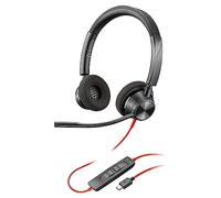 Micro-casque filaire Poly Blackwire 3320 - Perche de microphone flexible - Stéréo hi-fi - Connexion à un PC/Mac via USB-C ou USB-A - Certifié pour Microsoft Teams