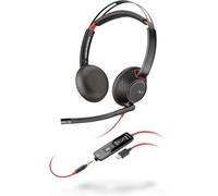Micro-casque filaire Poly Blackwire 5220 - Perche microphone antibruit flexible - Conception ergonomique - Connexion à un PC/Mac, téléphone portable via USB-C, USB-A ou prise Jack 3,5 mm