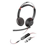 Poly Casque stéréo Voyager Blackwire 5220 USB-C, prise 3,5 mm, adaptateur USB-C/A Noir
