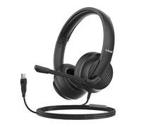 Micro-Casque Filaire USB pour PC et Mac Appels Ultra Clairs Câble 2m LinQ Noir