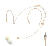 Micro casque léger pour porteurs de lunettes Beige | Condensateur omnidirectionnel, portée 100 Hz - 20 kHz, capture vocale claire, idéal pour les discours, construction en métal