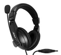 Micro-casque PC Connexion USB avec Micro Flexible Design Rembourré LinQ Noir