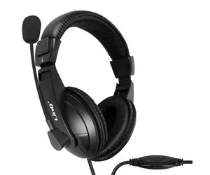 Micro-casque PC Connexion USB avec Micro Flexible Design Rembourré Noir