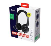 Trust Ayda Casque Avec fil Arceau Appels/Musique USB Type-A Noir
