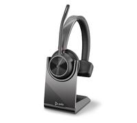 Micro-casque sans fil Poly Voyager 4310 UC et socle de chargement - Micro-casque Bluetooth monaural avec perche de microphone antibruit - Connexion à un PC/Mac/Téléphone portable - Teams (certifié)
