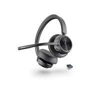 Micro-casque sans fil Poly Voyager 4320 UC - Micro-casques binauraux avec perche microphone antibruit - Connexion à un PC/Mac/Téléphone portable via Bluetooth - Fonctionne avec Teams (certifié), Zoom