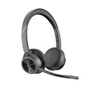 Micro-casque sans fil Poly Voyager 4320 UC - Micro-casques binauraux avec perche microphone antibruit - Connexion à un PC/Mac/Téléphone portable via Bluetooth - Fonctionne avec Teams (certifié), Zoom