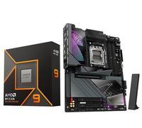 Micro Center AMD Ryzen 9 9900X Processeur CPU avec carte mère GIGABYTE X870E AORUS Master (ATX, DDR5, 4X M.2, PCIe 5.0, USB4, WIFI7)