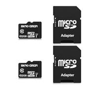 Micro Center Lot de 2 cartes mémoire flash microSDHC 32 Go Classe 10 avec adaptateur pour stockage sur appareil mobile téléphone tablette drone et enregistrement vidéo Full HD 80 Mo s UHSI C10 U1