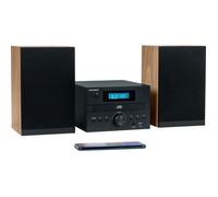 micro-chaîne bluetooth - thomson - bois/noir - radio fm/cd/mp3/usb, 20w rms, tuner fm rds, prise casque, télécommande, alim. …