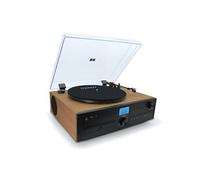 Micro-chaîne stéréo Bluetooth et platine effet bois