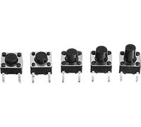 Micro commutateurs 50pcs 6x6x5 / 4.3 5.5/6/7/8/9/10 13 mm Interrupteur de bouton-poussoir commutation tact 1 Pipe 2V 4pin Switch Momentary Tact Tactile Button(6x6x6 50pcs)