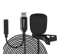 Micro-cravate filaire Lightning 1,5 m avec retour audio via Jack Devia Noir