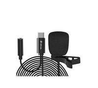 Micro-cravate Filaire USB-C Enregistrement HD avec Pince de Fixation et Câble Noir