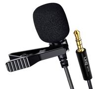 Micro-cravate Jack 3.5mm avec Réduction de bruit Clip Rotatif 1.5m LinQ Noir