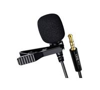 Micro-cravate Jack 3.5mm avec Réduction de bruit Clip Rotatif 1.5m Noir
