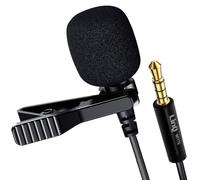 Micro-cravate Jack 3.5mm avec Réduction de bruit Clip Rotatif 1.5m Noir