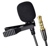 Micro-cravate Jack 3.5mm Enregistrement Audio avec Réduction de bruit Noir