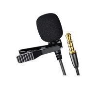 Micro-cravate Jack 3.5mm Enregistrement Audio avec Réduction de bruit Noir