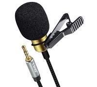 Micro Cravate Jack 3.5mm Son Omnidirectionnel Pince Rotative Câble 2m LinQ Noir