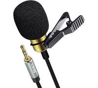 Micro Cravate Jack 3.5mm Son Omnidirectionnel Pince Rotative Câble 2m Noir