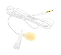 Micro-cravate Miniature à Pince 3,5mm pour Téléphone Smartphone Blanc | Plastique et Métal Légers, Prise Jack Américaine, Présentations, Enseignement, Reportages Terrain, Créateurs