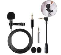 Micro cravate omnidirectionnel à clipser avec connecteur de 1,5 m 3,5 mm pour jeu, enregistrement, interview, vidéoconférence, baladodiffusion, dictée vocale, téléphone