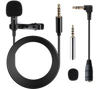 Micro Cravate pour Smartphone, 3.5mm Audio Jack Microphone à Condensateur Omnidirectionnel Cravate Revers Tie pour Recording Interview/ Video Conference/ Podcast/ Voice Dictation/ Phone