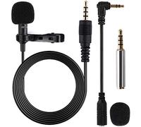 Micro Cravate pour Téléphone, Gyvazla 3.5mm Audio Jack Omnidirectionnel Microphone Condensateur Tie Clip on pour Youtube/Interview/Podcast/Vidéo, Projet pour iOS/Andriod/Windows/Mac (2m)