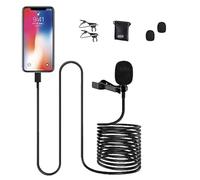 Micro cravate professionnel à condensateur omnidirectionnel pour iPhone 6/7/7 Plus/8/8 Plus/11/11 Pro/12, iPhone X/XS/XR, iPad pour YouTube, vlogging, interview, enregistrement vidéo en direct