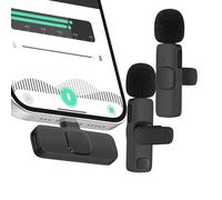 Avizar Micro cravate sans fil avec récepteur USB C pour smartphone Noir