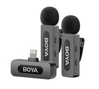 Boya BY-V2 V2.0 Microphone de Lavalier sans fil pour Lightning - 2 x TX et 1 x RX
