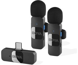 Micro cravate sans fil Boya V2 Lightning, omnidirectionnel, réduction de bruit