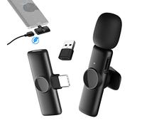 Micro Cravate Sans Fil,Gimpro MS1(C) 2.4GHz【TYPE C-USB】Microphone Cravate pour Téléphone Portable PLUG&PLAY pour Téléphone Andriod Vlog Live Interview Tiktok Youtube,Micro-Cravate-Sans-Fil-Smartphone