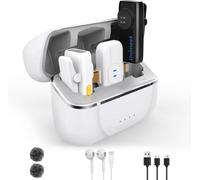 Micro Cravate Sans Fil, Micro Cravate Bluetooth Avec Port Usb Type C, Wireless Lavalier Microphone Avec 40 Heures D'Autonomie Et Émetteur Pour Enregistrement, Vidéo, Tiktok, Youtube, Vlog