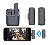 Micro Cravate sans Fil, Microphone USB pour iPhone/iPad, Mini câble de Bruit avec étui de charge pour enregistrement vidéo, Tik Tok, Instagram, Youtube, Stream, Podcast, interview (Single-iphone)